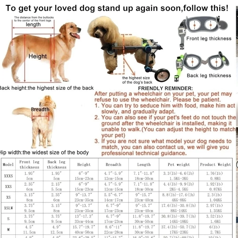 Foldable pet wheelchair for small dog